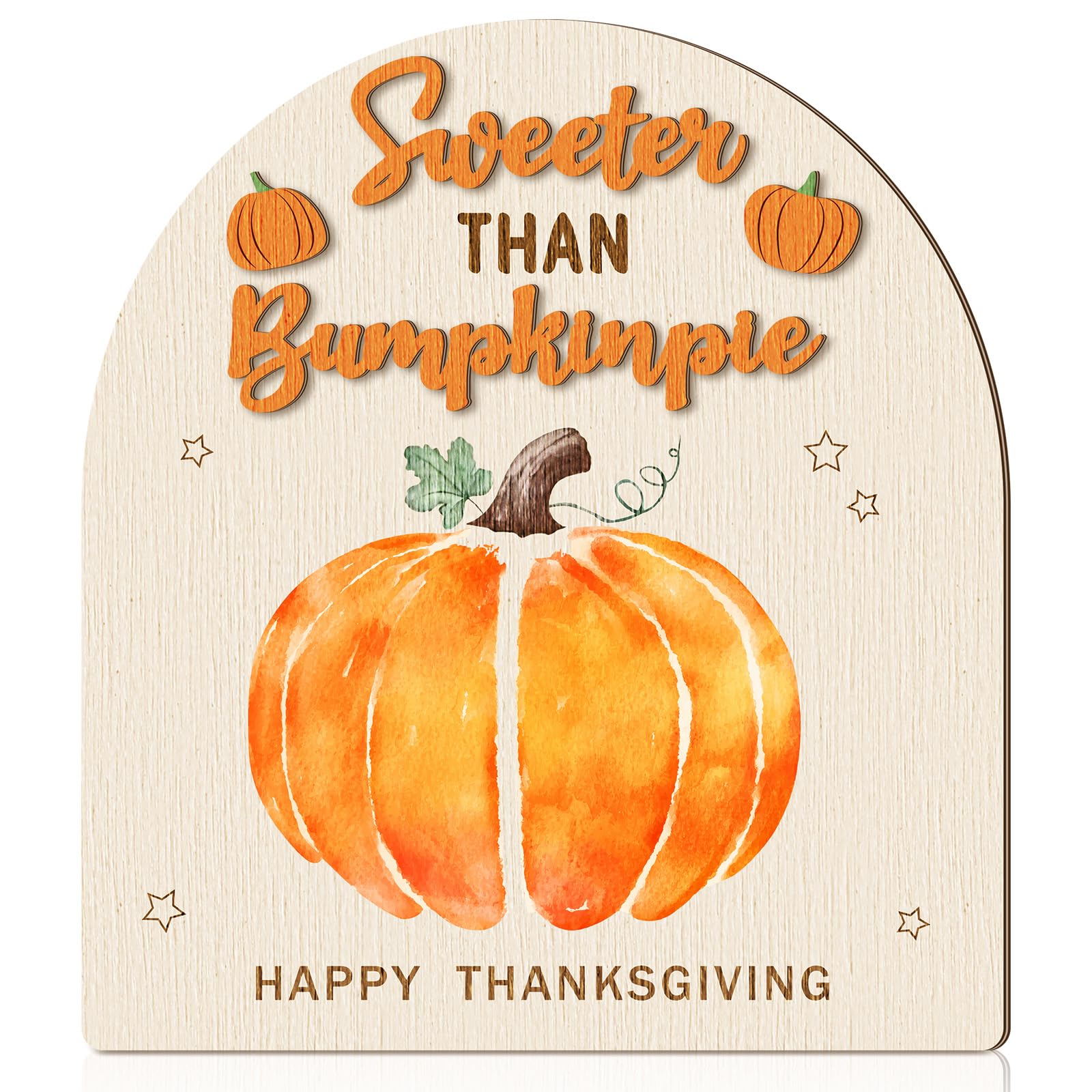 Beeveer Thanksgiving footprint art sign with pumpkin motif for milestone photos