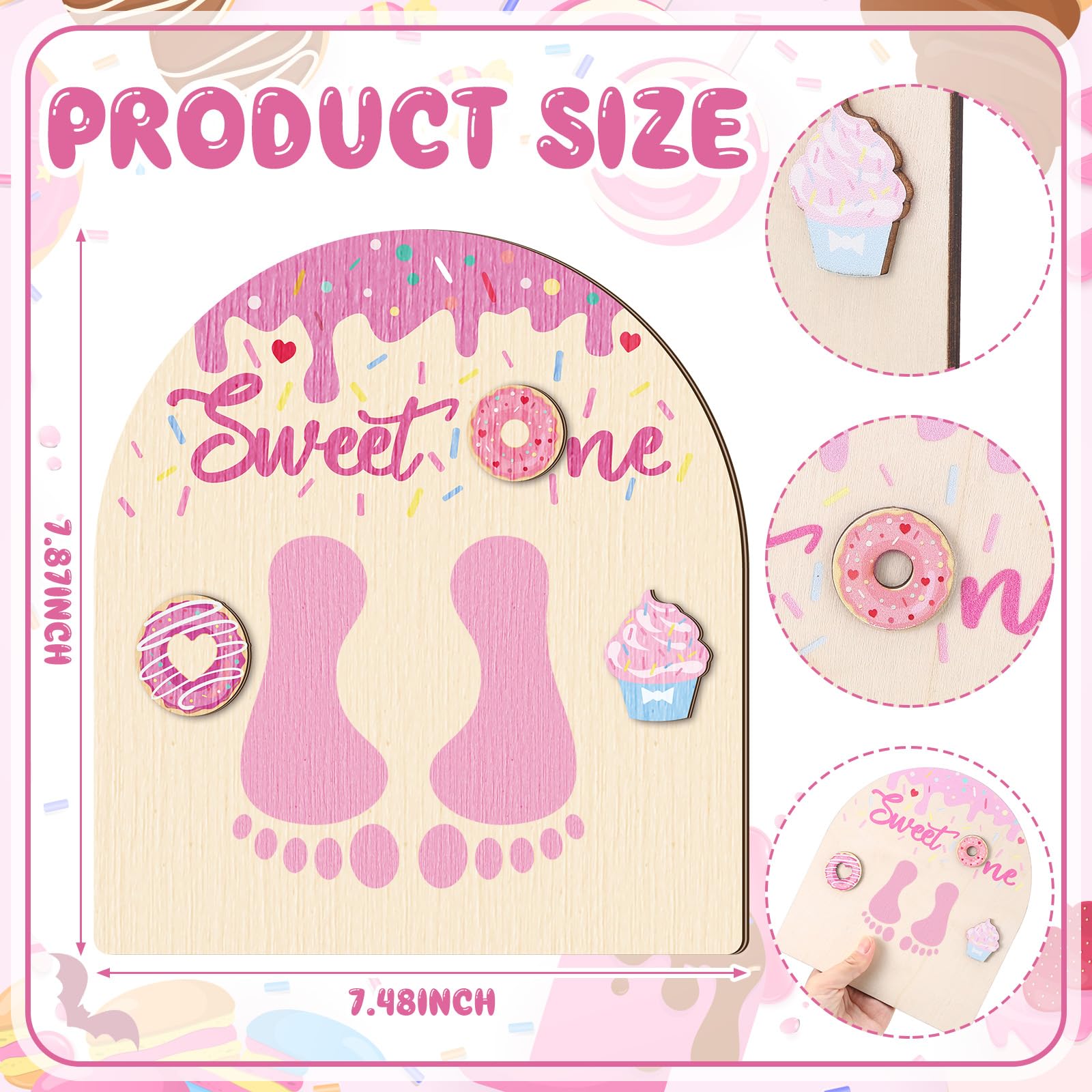 Beeveer wooden sign with back hook for easy nursery display