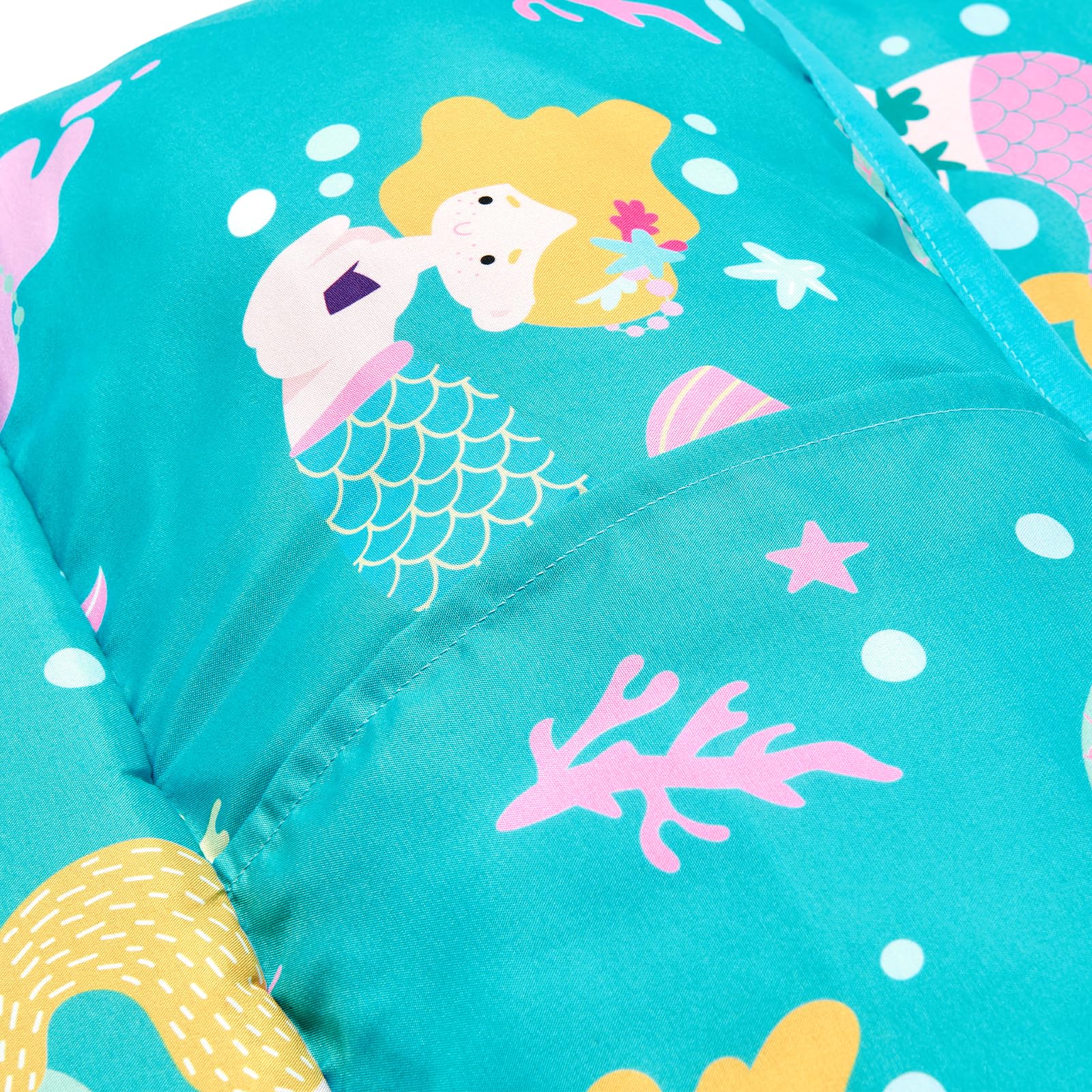 Close view of soft minky fabric on Beeweed nap mat for cozy naps