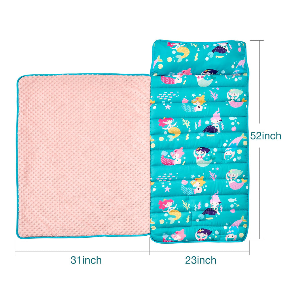 Beeweed nap mat with built-in name tag for easy identification