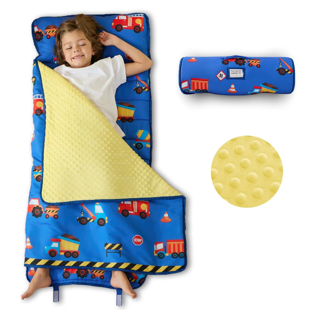 Beeweed toddler nap mat with rollup closure for easy daycare packing and travel