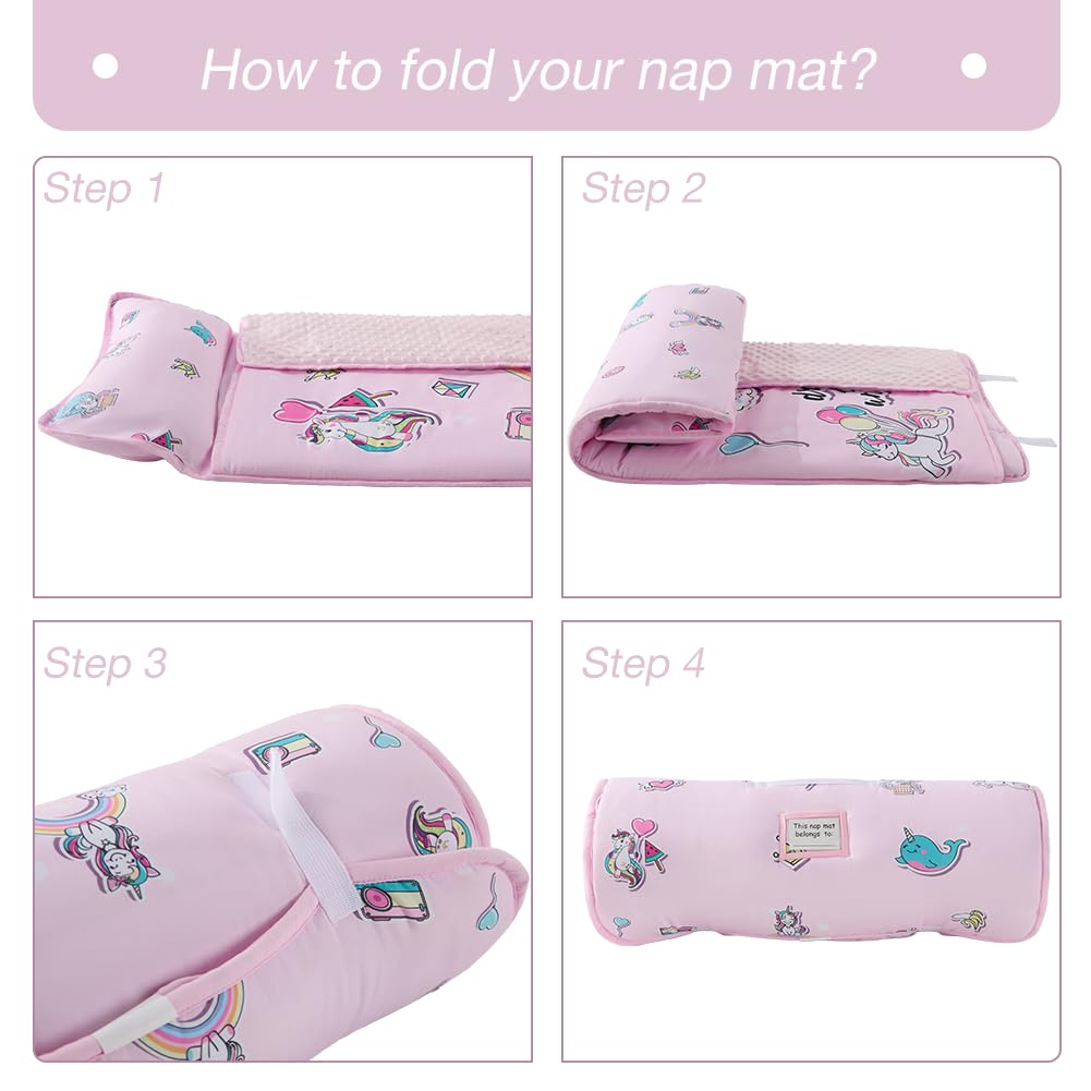 beeweed nap mat size 23x52 and blanket 31x42 for ages 3-6