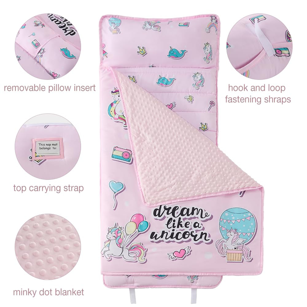 beeweed nap mat with removable pillow for preschool naps