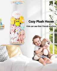 Befayoo 90-degree corner fit saves floor space while organizing plushies behind doors.