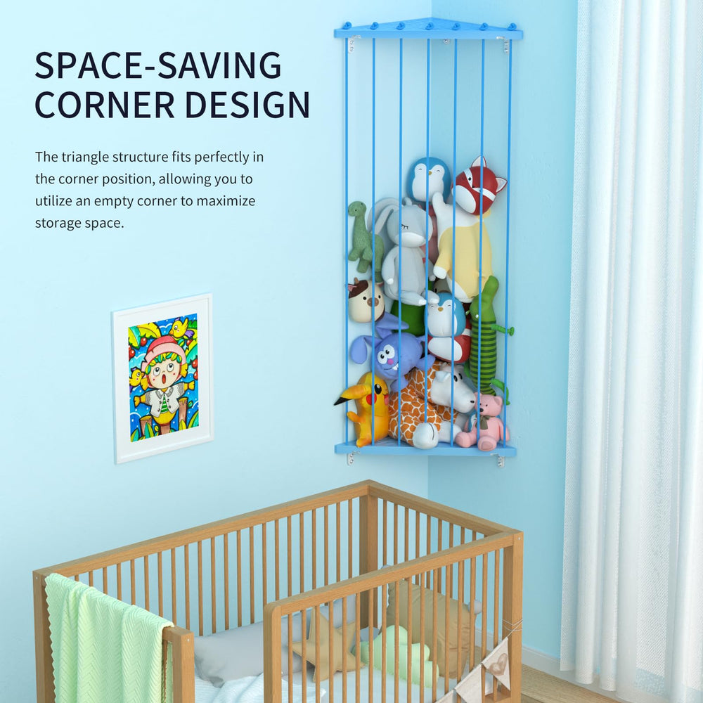 Befayoo adjustable-length stuffed animal holder adapts to growing toy collections.