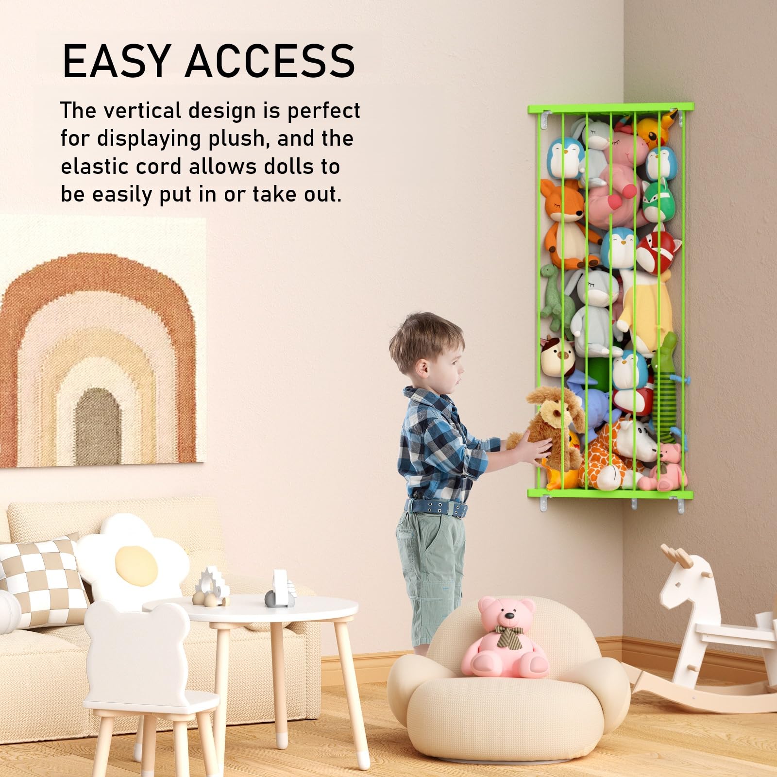 Befayoo elastic rope guard prevents plushes from slipping or falling