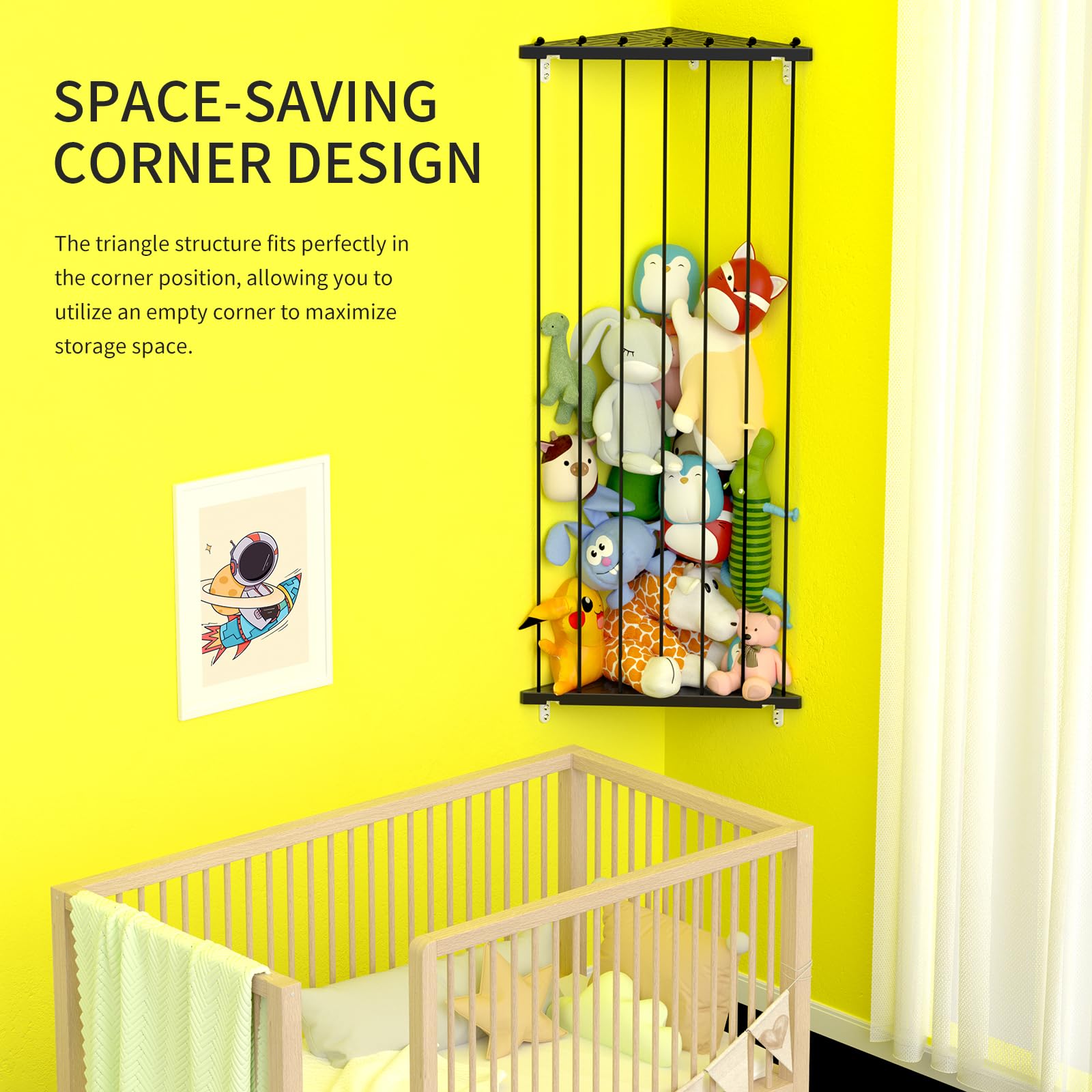 Befayoo elastic rope system prevents plushies from slipping or falling.