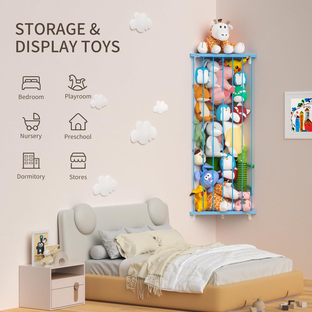 Befayoo elastic rope wall hanger prevents plushies from slipping off.