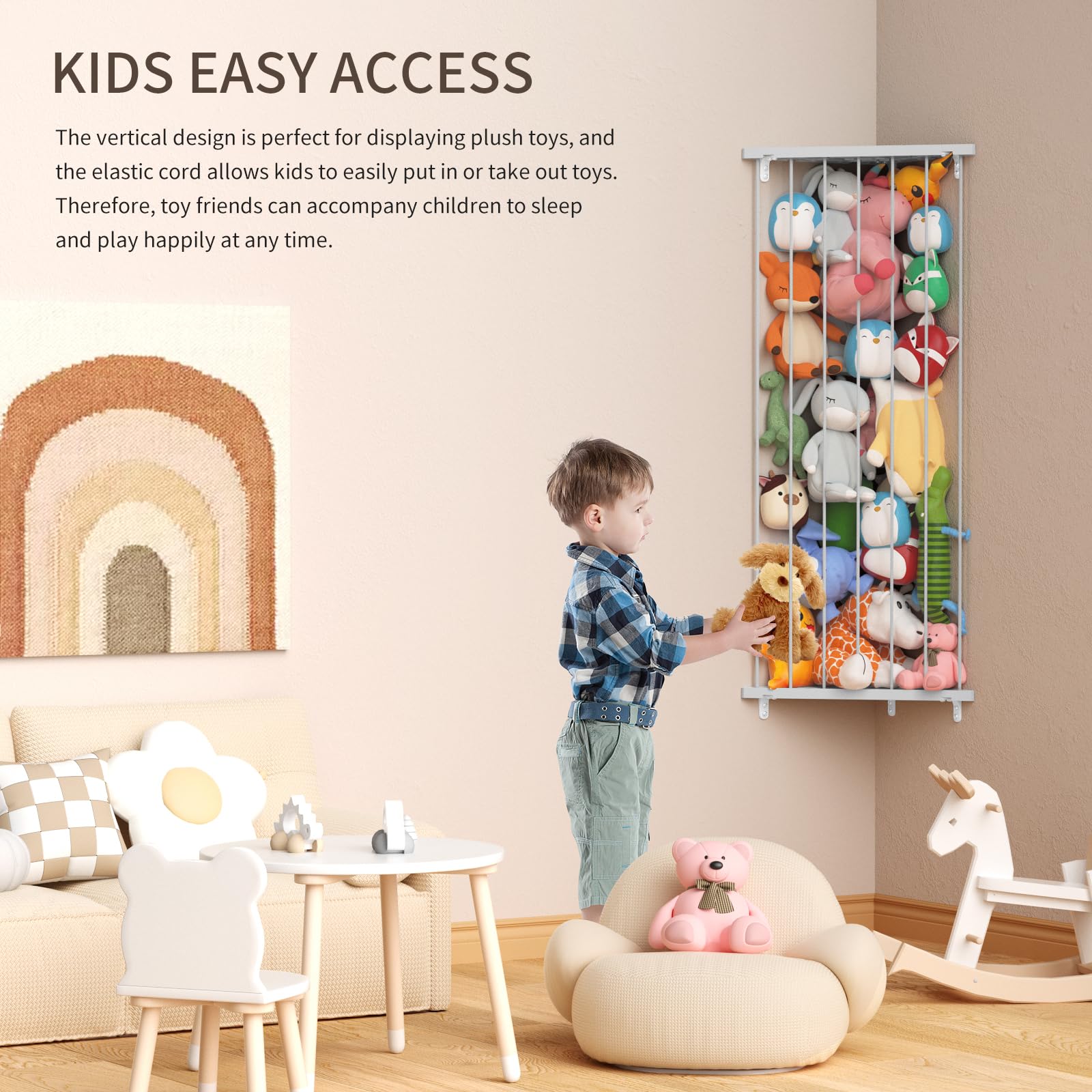 Befayoo gray wall storage for nursery and bedroom helps keep spaces tidy