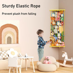 Befayoo plush-toy-storage-net-in-use on the wall demonstrates tidy play areas.