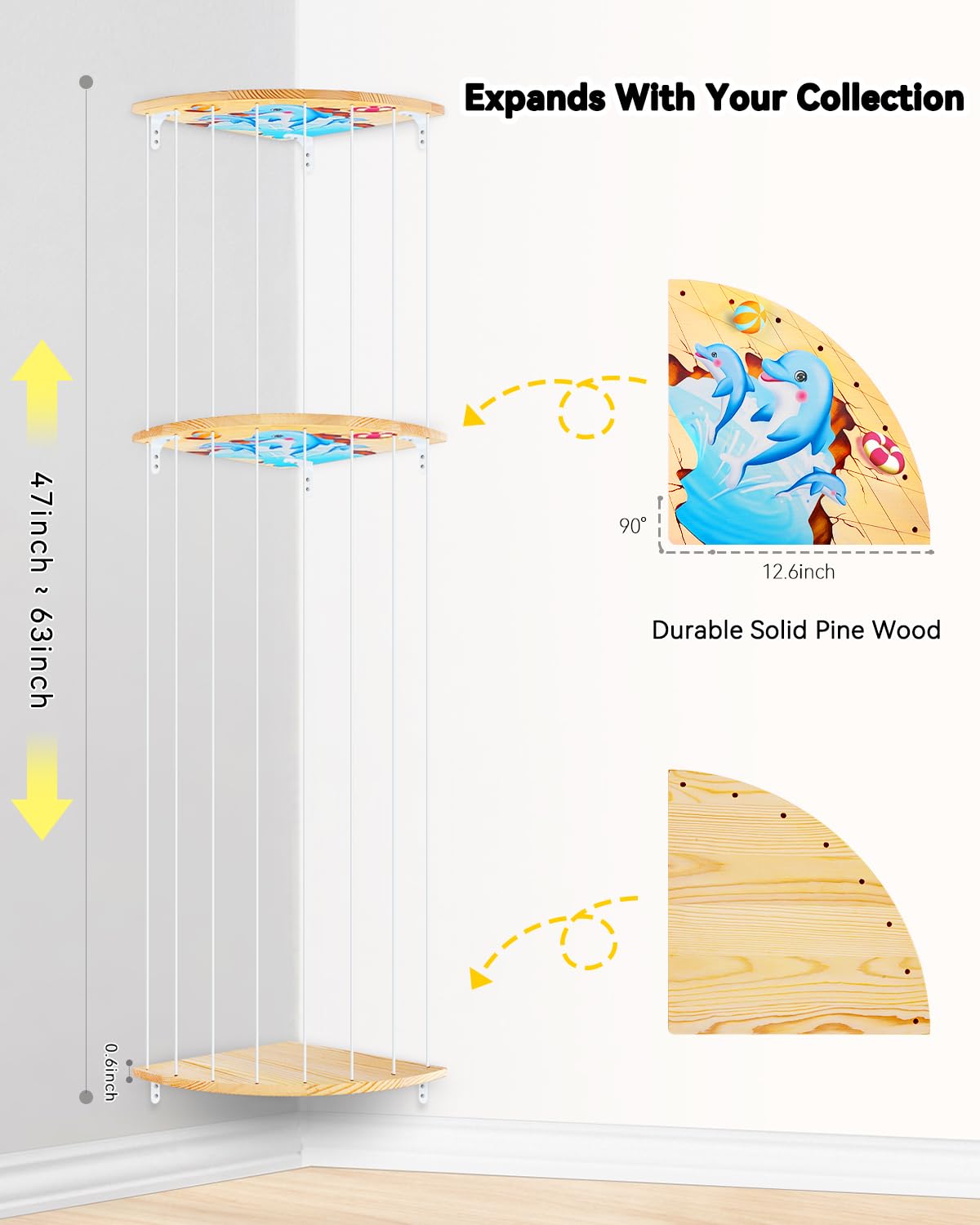 Befayoo solid pine wood frame highlights natural finish and durable corner zoo design.