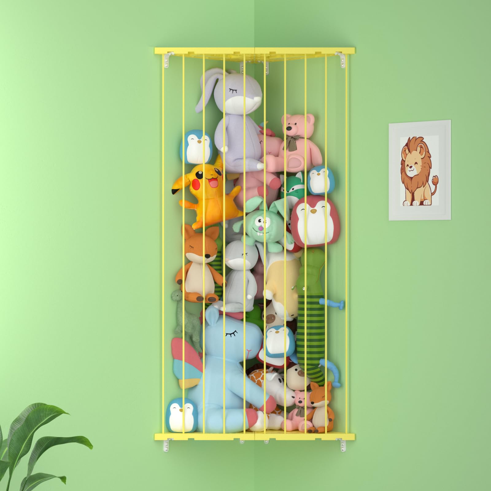 Befayoo stuffed-animal-storage-corner-assembly keeps toys organized and accessible in bedrooms.