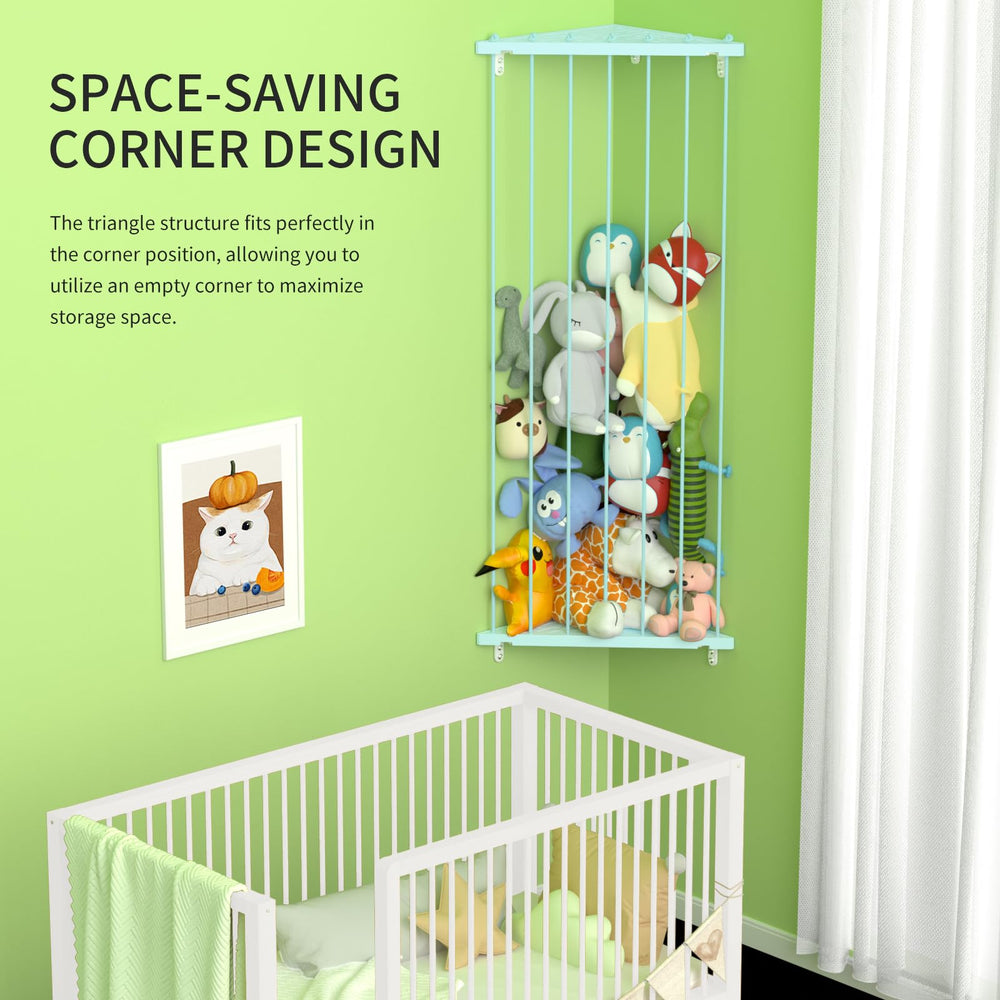 Befayoo triangular corner design maximizes space while keeping plushes off the floor.