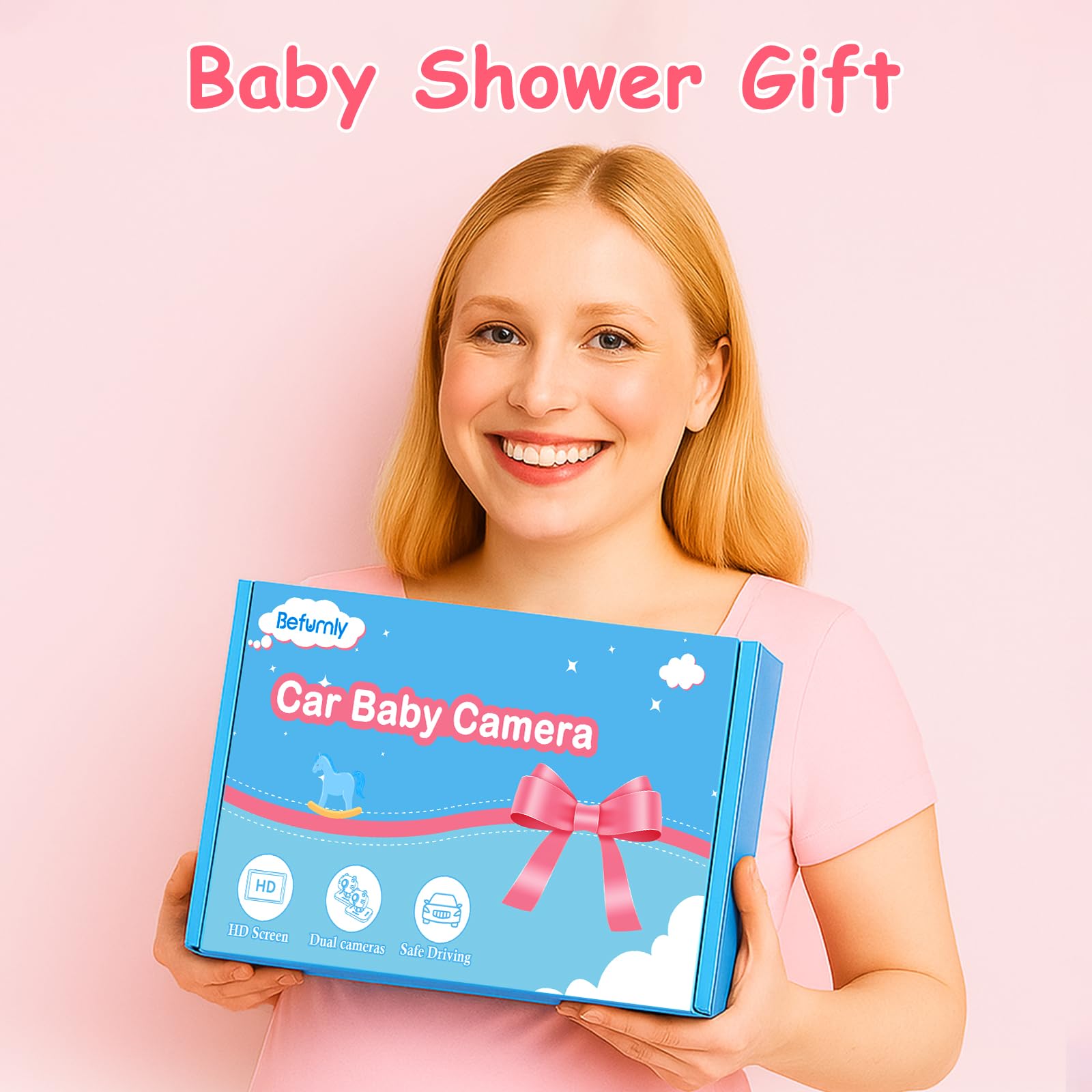 Befumly twins-friendly monitor provides clear views of multiple kids in the backseat.