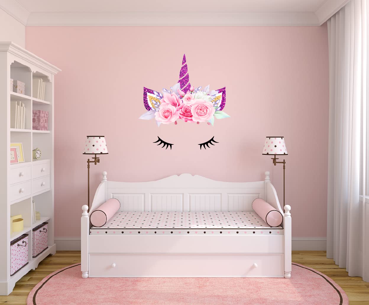 BEHARCOLORS 20x22 unicorn wall sticker in pink for instant room charm.