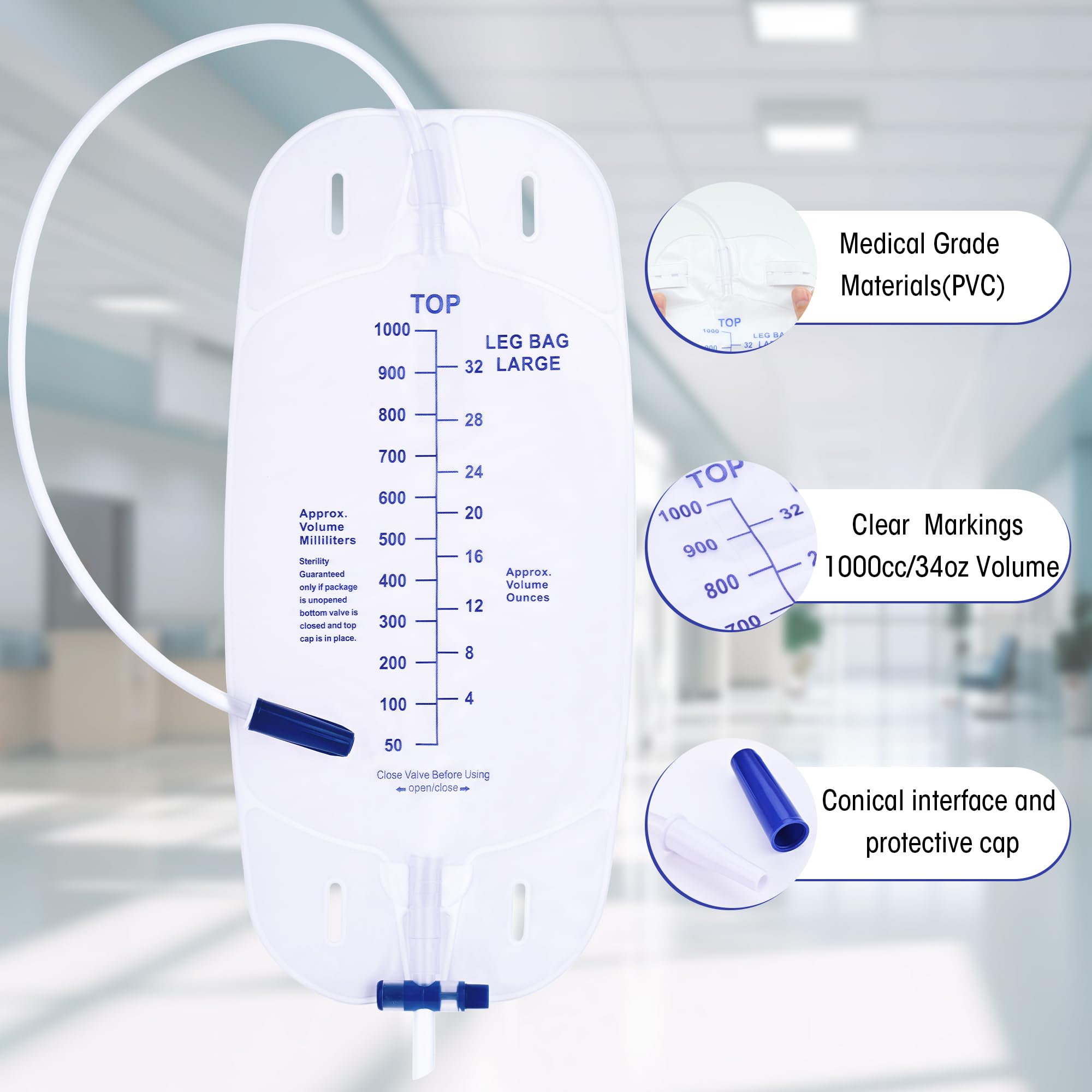 BeHerk 1000ml capacity bag ideal for longer wear between empties.
