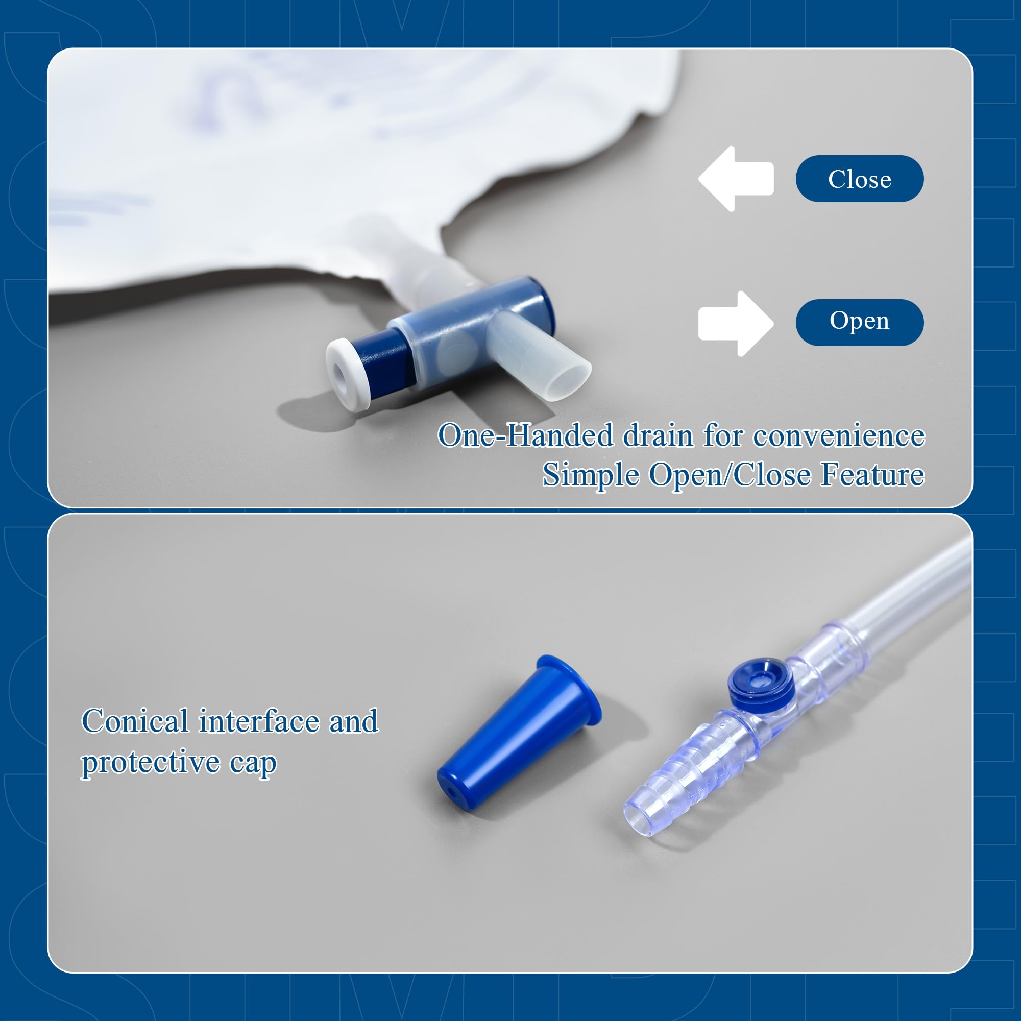 BeHerk 3-pack catheter bags for cost-effective, ready-to-use care.