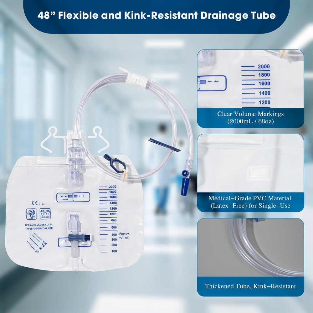 BeHerk 48 inch thickened drainage tube provides kink resistance and reliability.