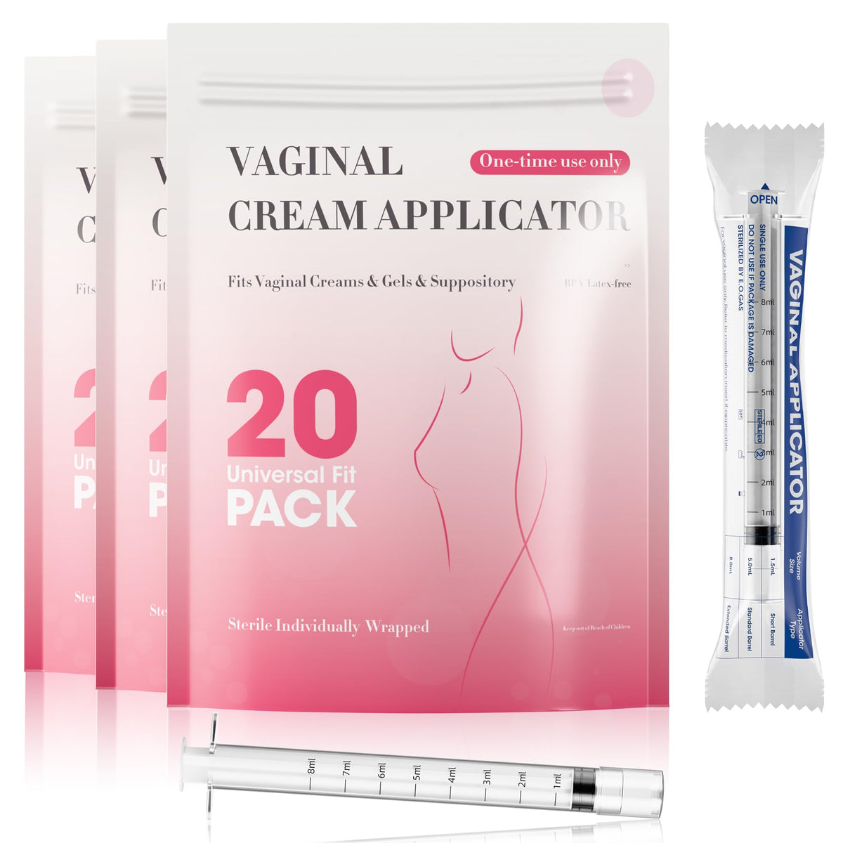 BeHerk 8ml disposable vaginal applicator for precise dosing