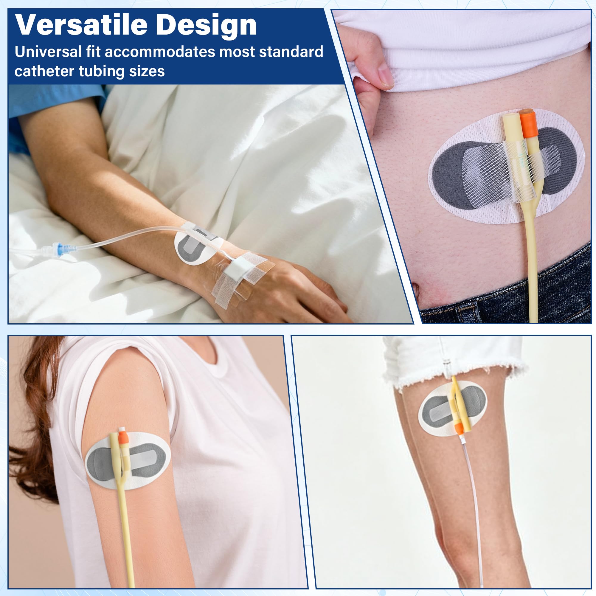 BeHerk feeding tube stabilizer attached for stable feeding access.