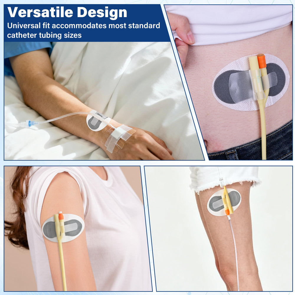 BeHerk feeding tube stabilizer attached for stable feeding access.