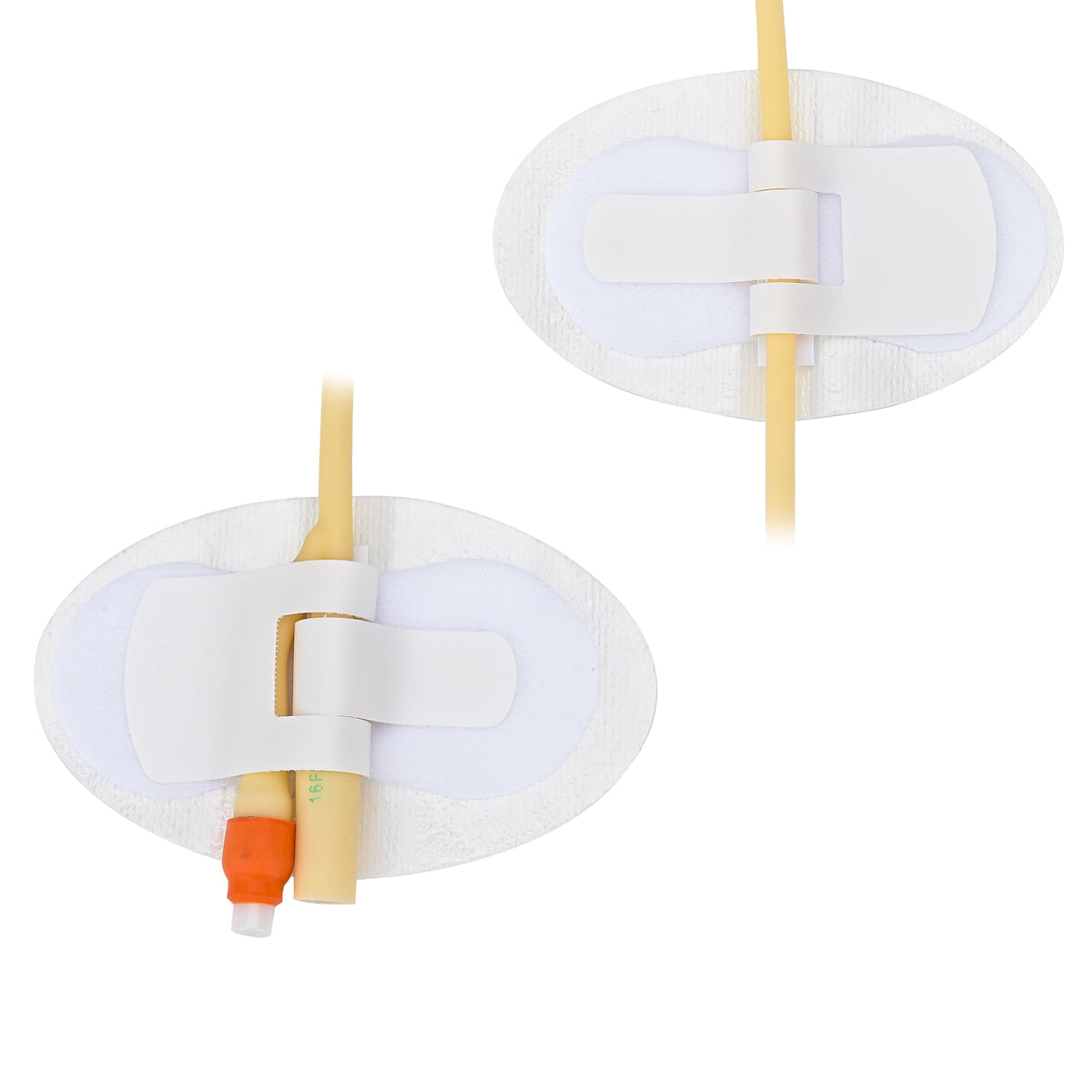 BeHerk Foley catheter stabilization device with gentle adhesive for secure placement.