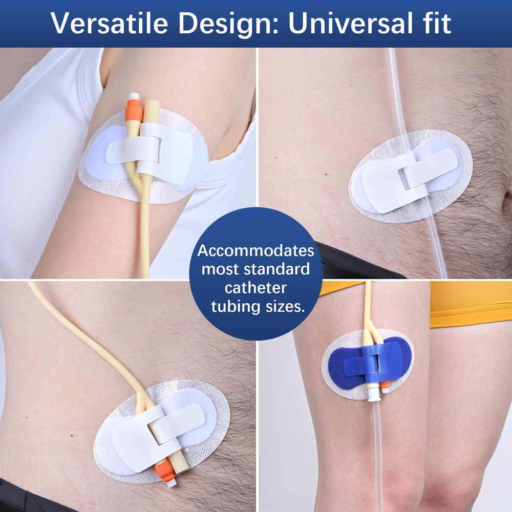 BeHerk self-adhesive catheter sticker for stable leg bag attachment.