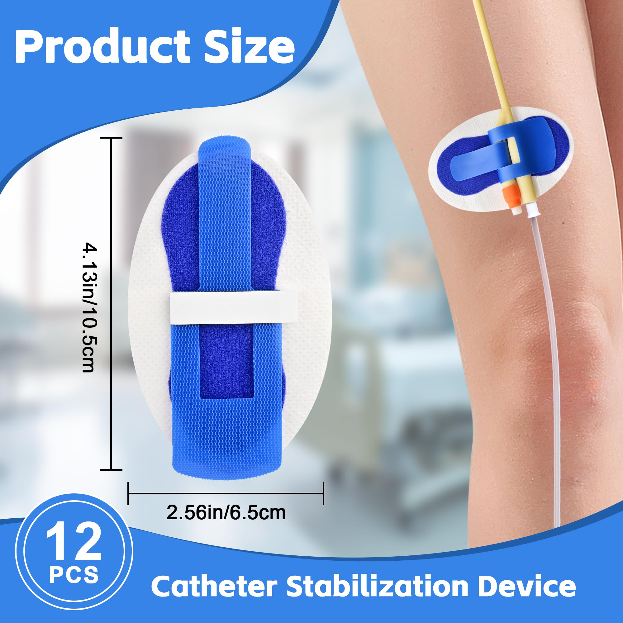 BeHerk urinary leg bag holder sticker in blue for stable leg bag attachment.