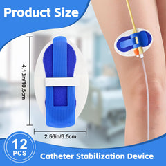 BeHerk urinary leg bag holder sticker in blue for stable leg bag attachment.
