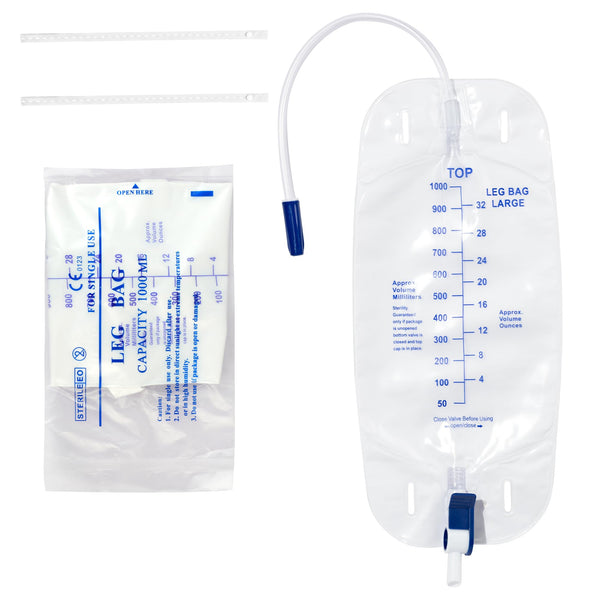 BeHerk 1000ml urinary bag in a 10-pack for reliable catheter drainage.