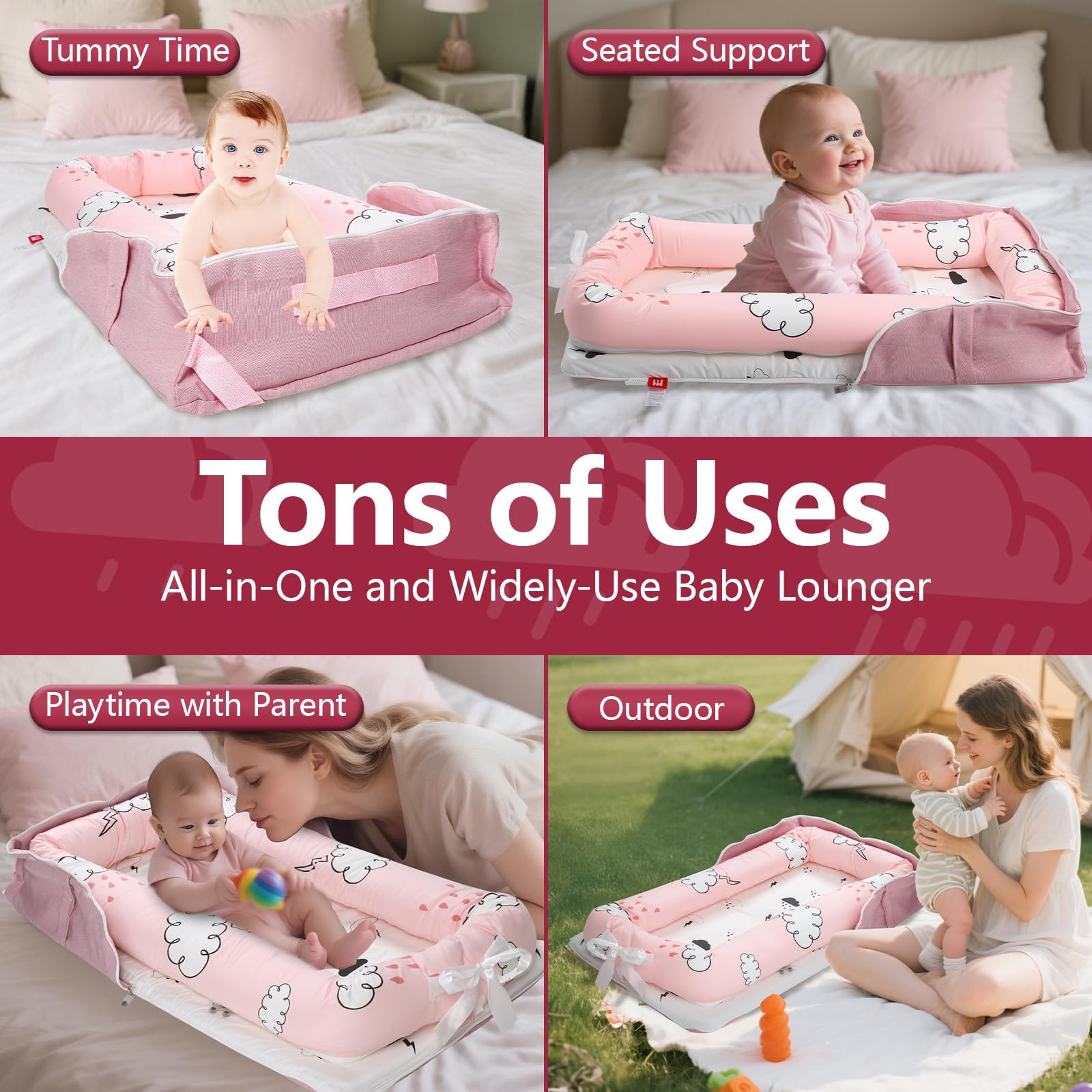 Beiara adjustable U-shaped bumper adapts to baby's size