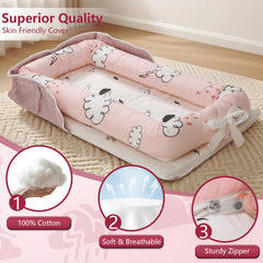 Beiara infant lounger folds flat for easy travel and storage