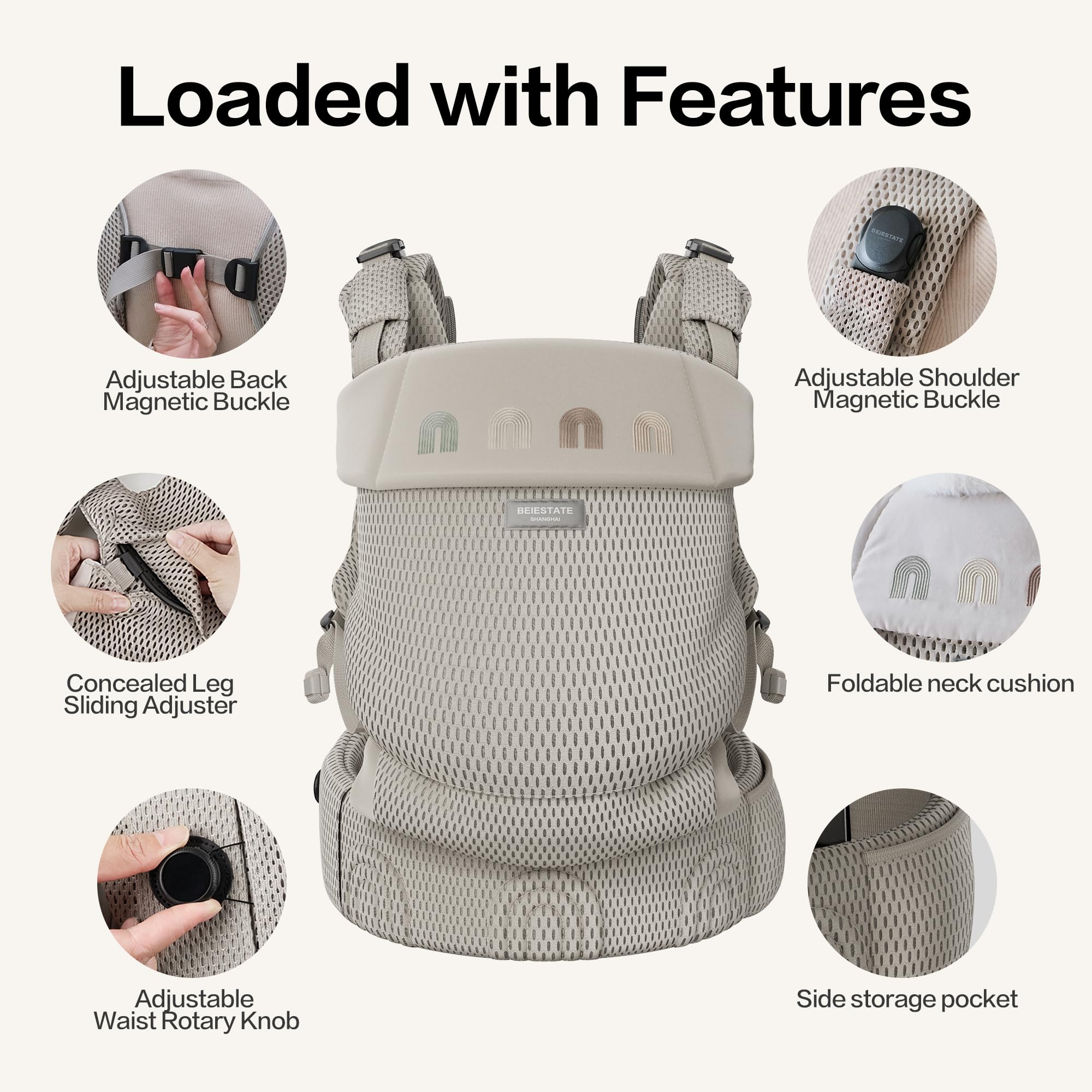 BEIESTATE Rainbow Carrier in breathable mesh fabric for comfort