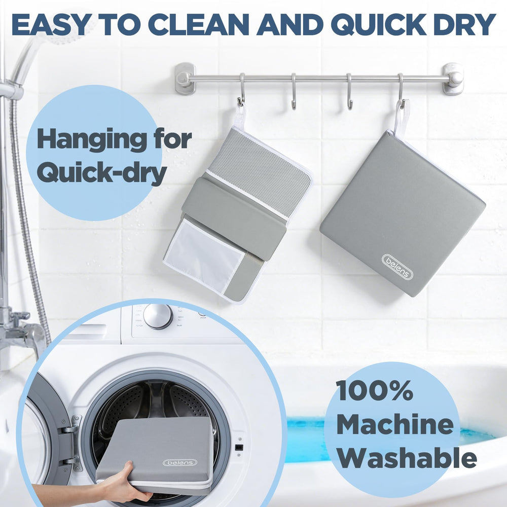 Beiens bath kneeler folded for compact storage and travel
