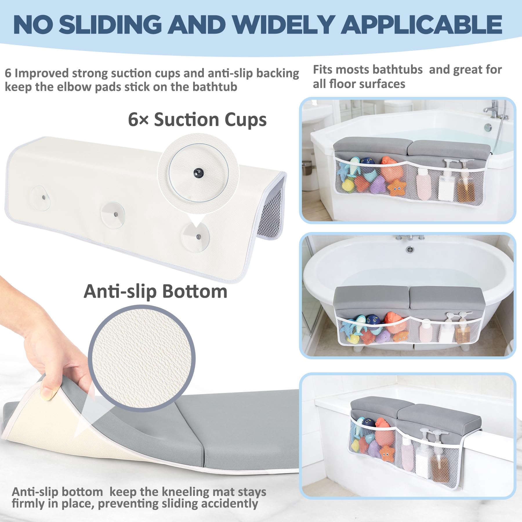 Beiens bath kneeler highlights four large pockets for bath essentials