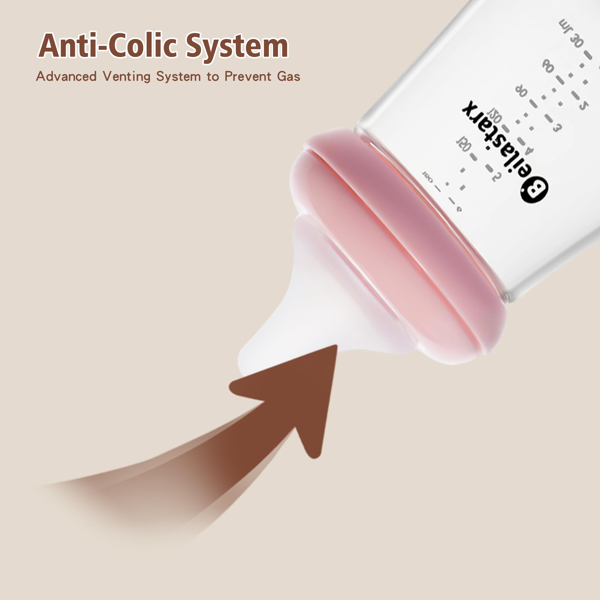 Beilastarx 120ml bottle helps transitions with first sips and travel ready size