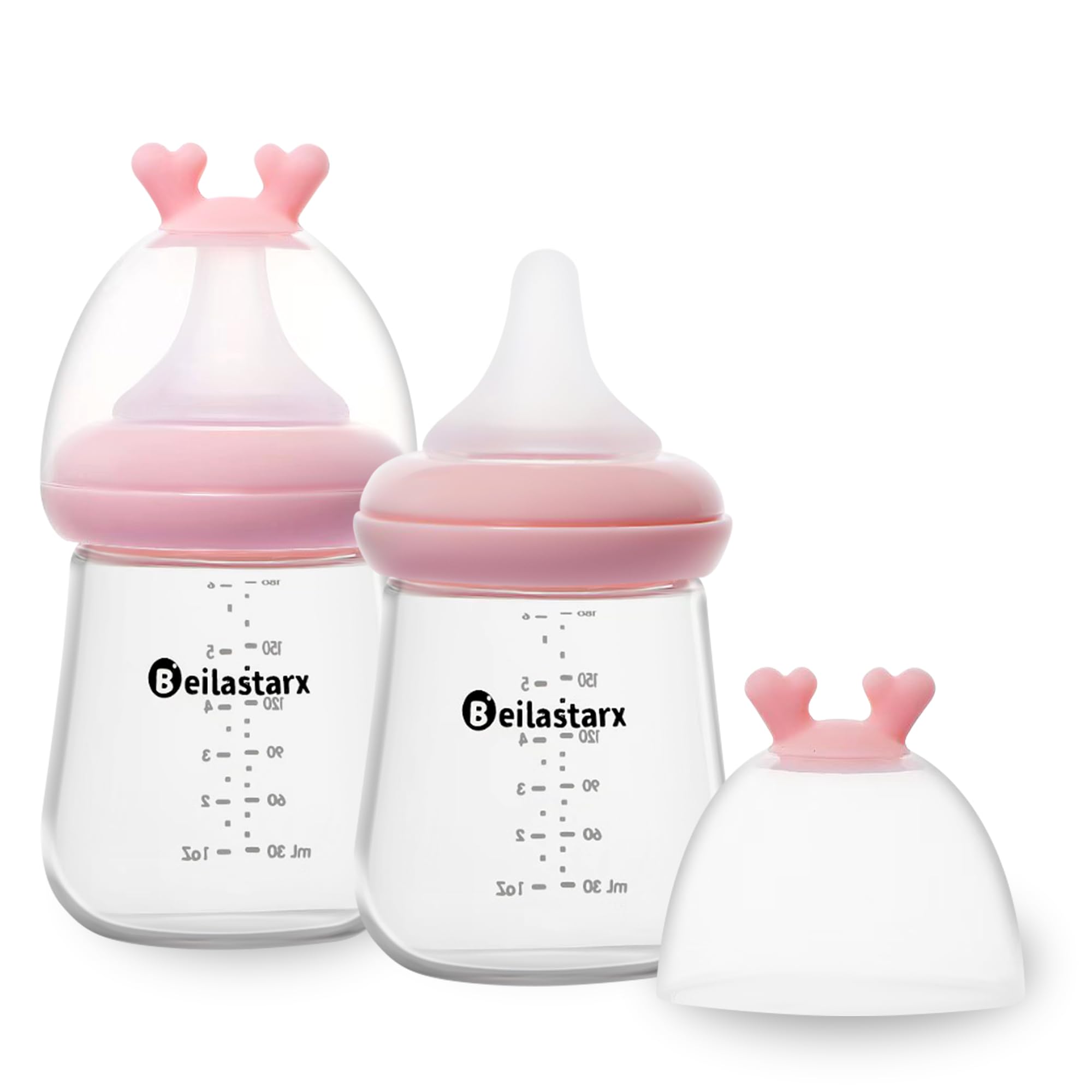 Beilastarx glass baby bottle anti colic design supports comfortable feeding