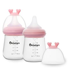 Beilastarx glass baby bottle anti colic design supports comfortable feeding