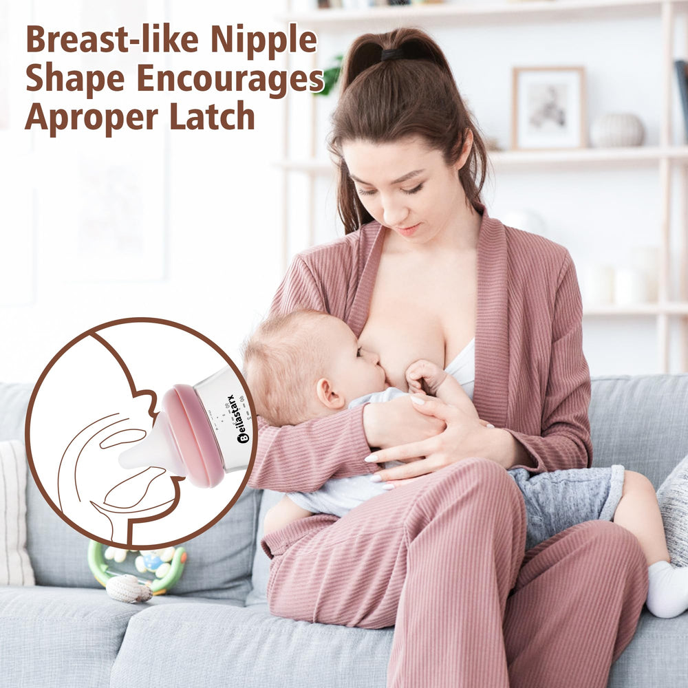 Beilastarx natural response nipple mimics breastfeeding for paced feeding