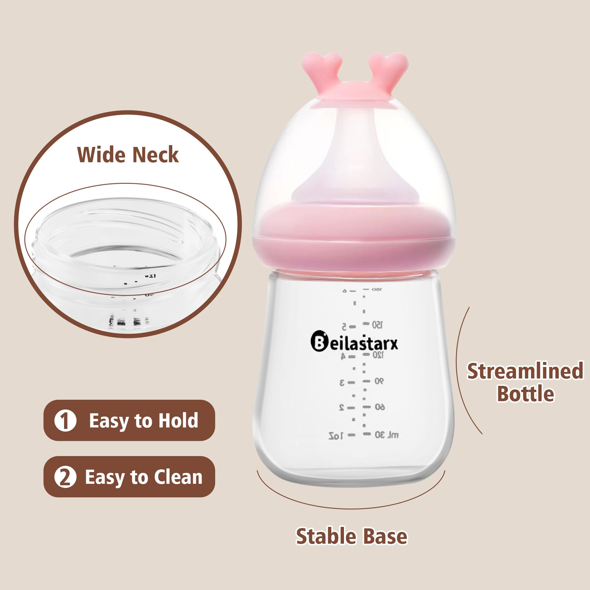 Beilastarx slow flow nipple size S supports gentle feeding for newborns