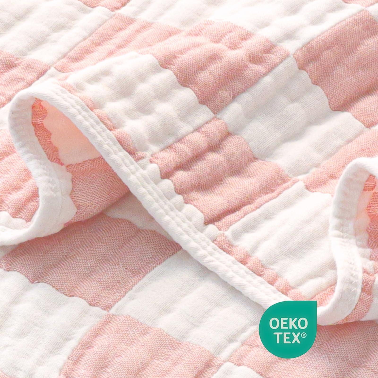 BEILIMU muslin swaddle blanket in checkered pattern enhances nursery style