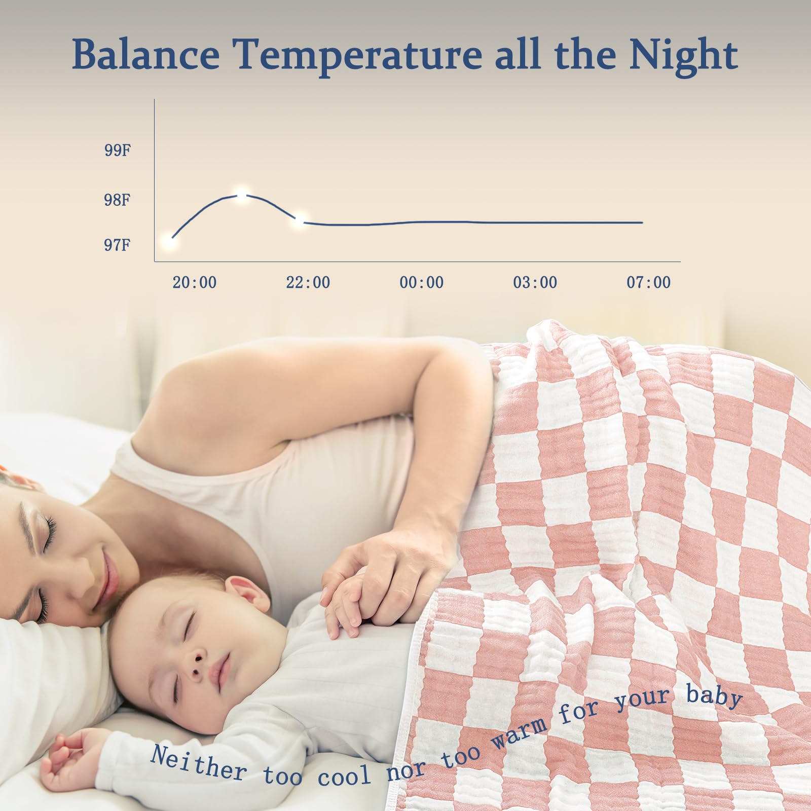 BEILIMU muslin swaddle blanket multi-use for swaddling and more