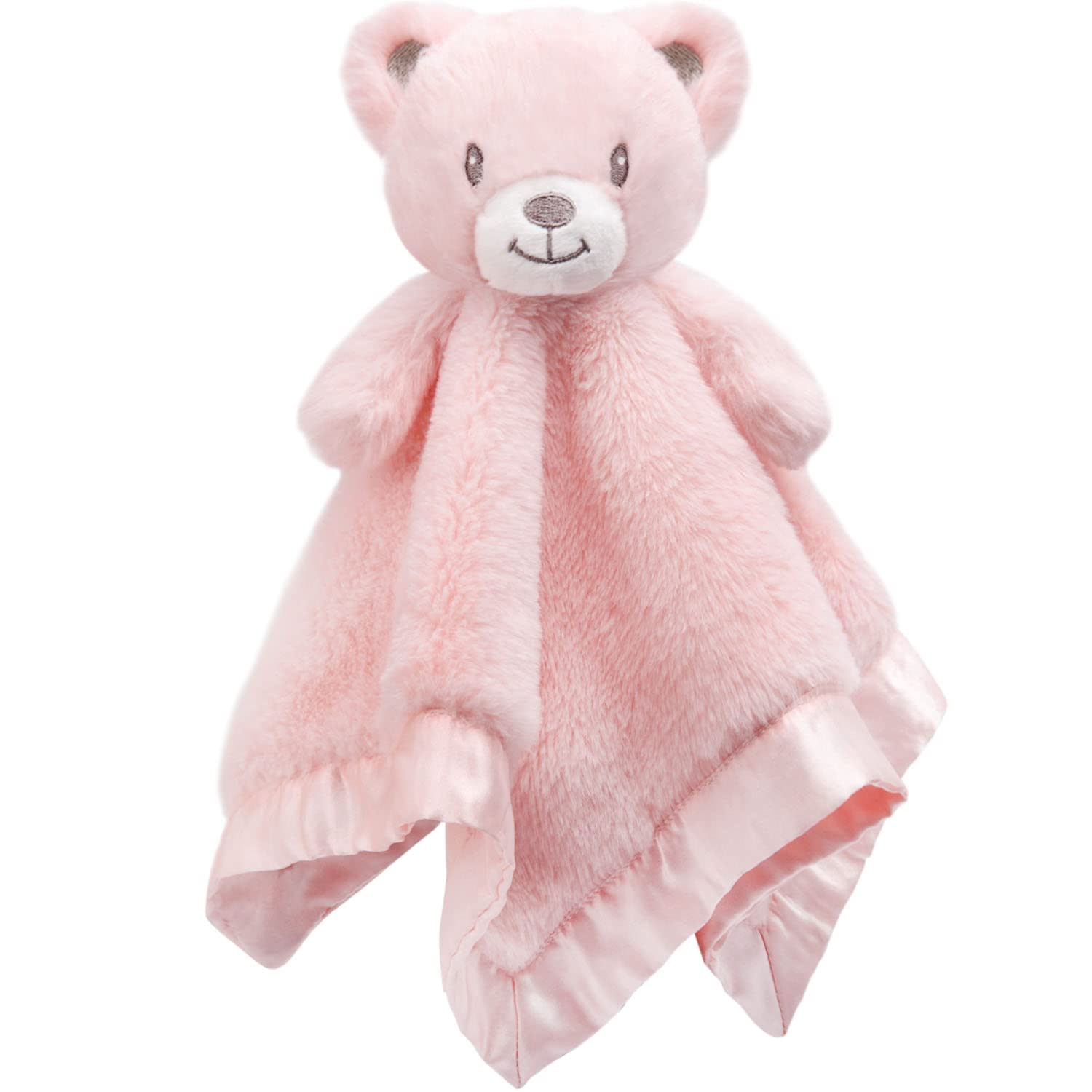 BEILIMU Baby Bear Security Blanket pink front view for cuddling
