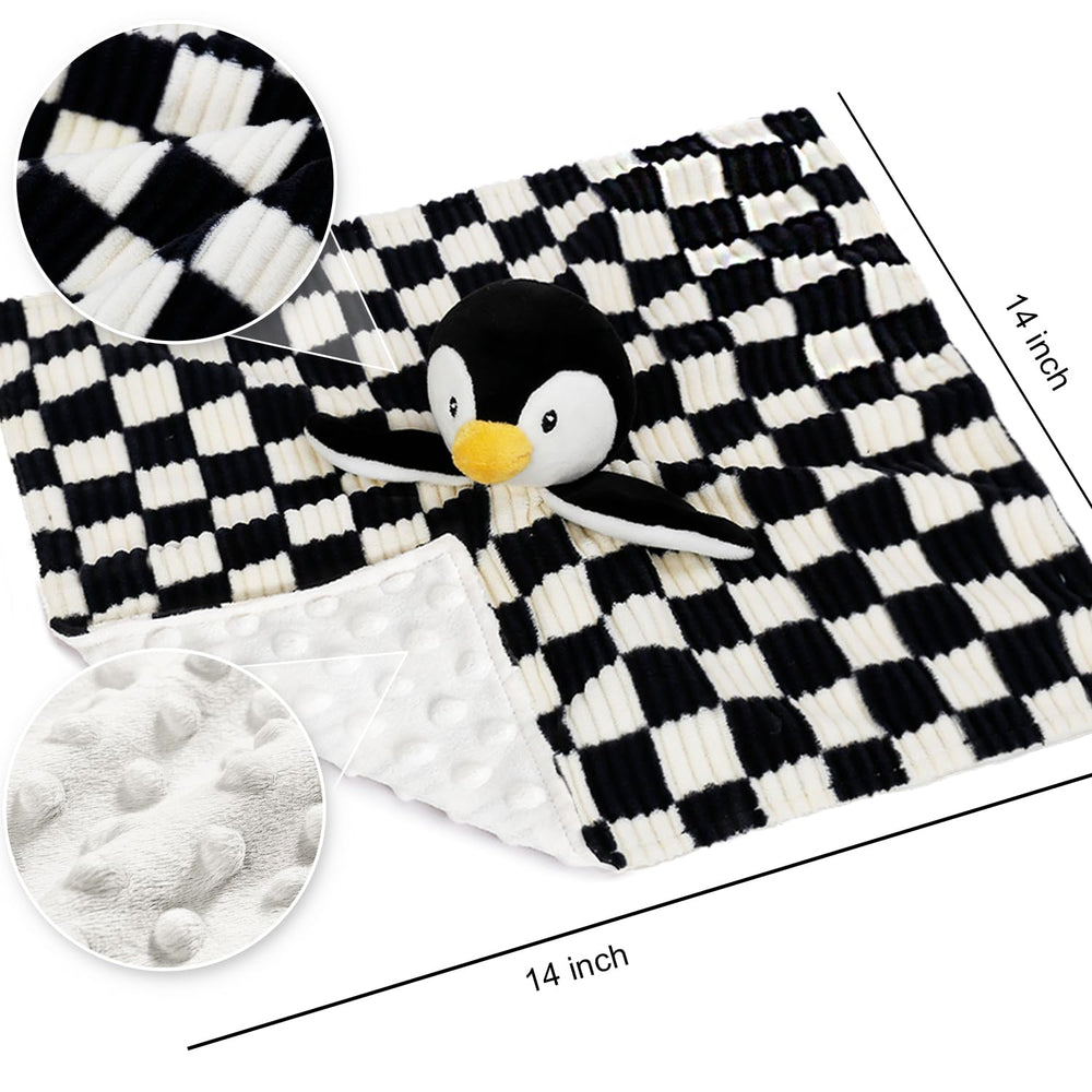 BEILIMU penguin lovey blanket embroidered eyes provide a baby-safe, friendly look.
