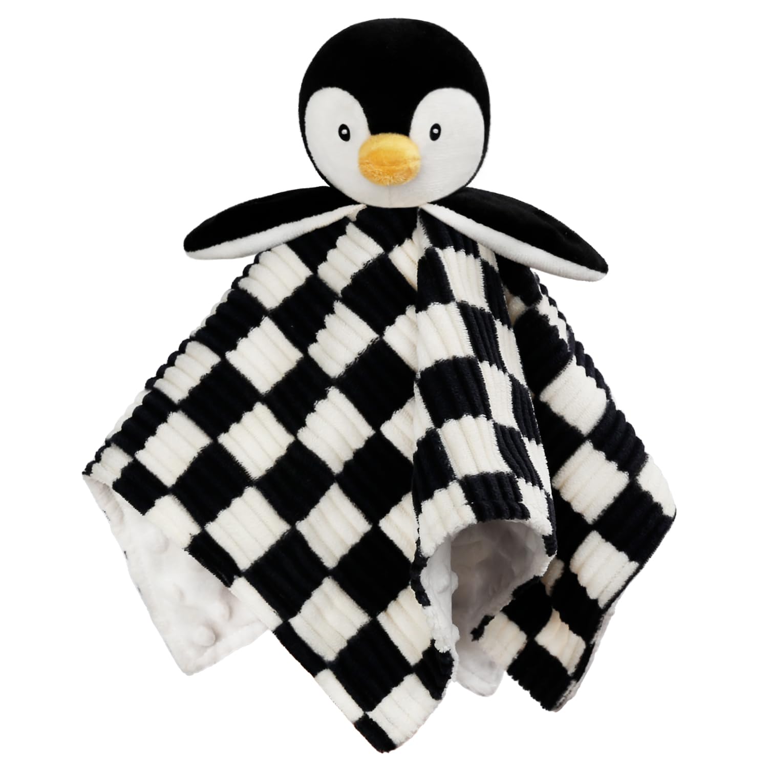 BEILIMU penguin lovey blanket front view 14 inch offers soothing security during naps.