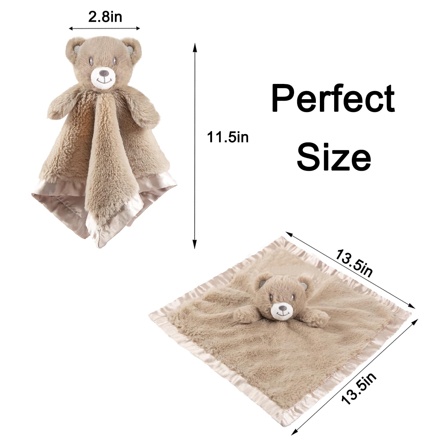 BEILIMU 16-inch security blanket is a handy cuddle size for tiny hands.