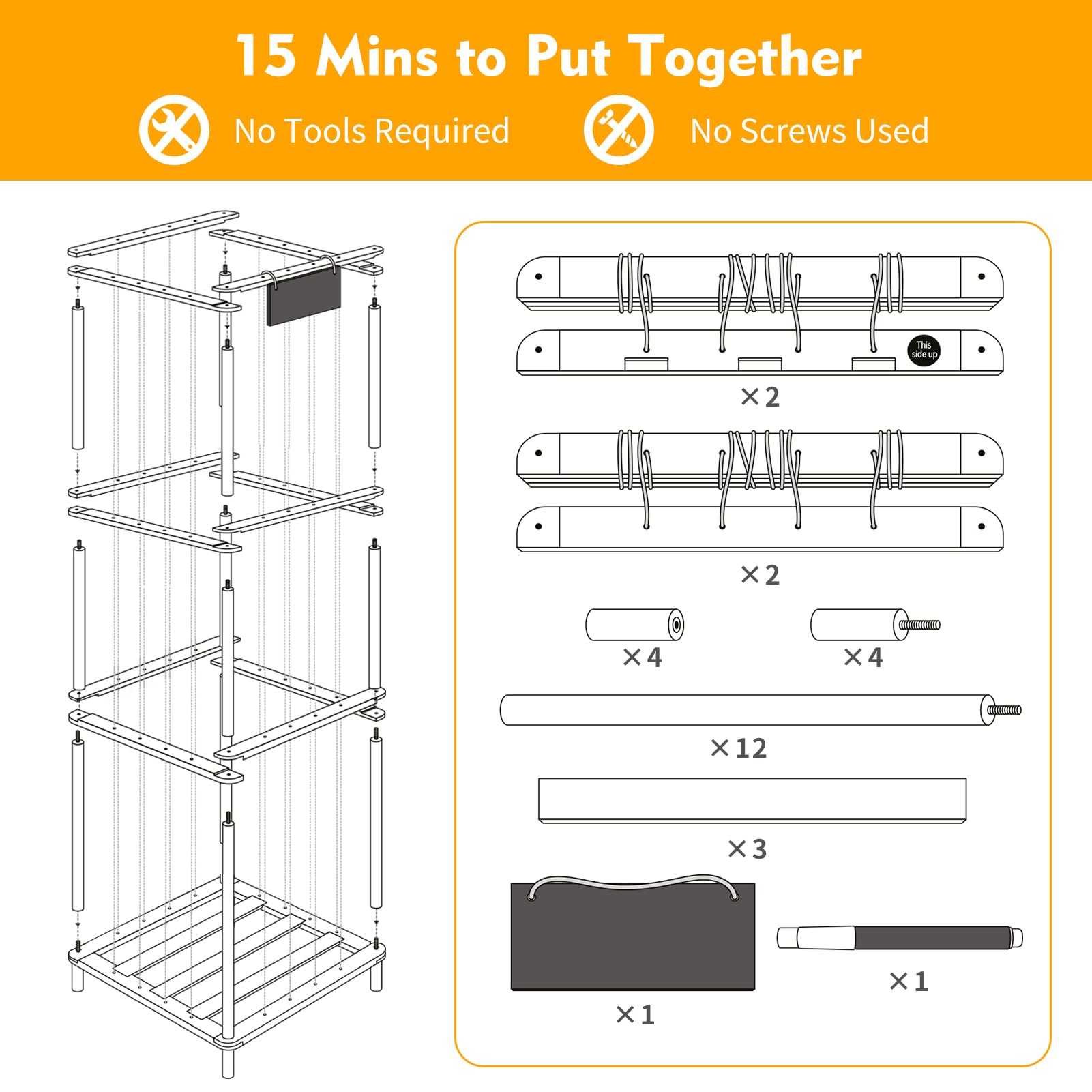 BEINGMATE Care heavy-duty wooden frame stays sturdy with dozens of plush toys