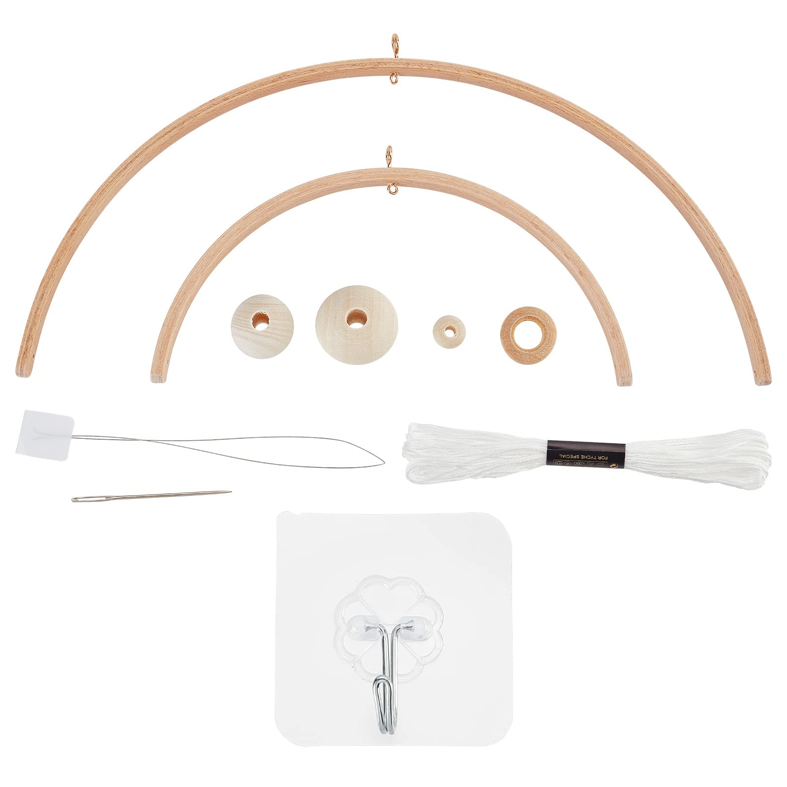 Beinkmake nursery wooden round frame ready for DIY crib mobile display