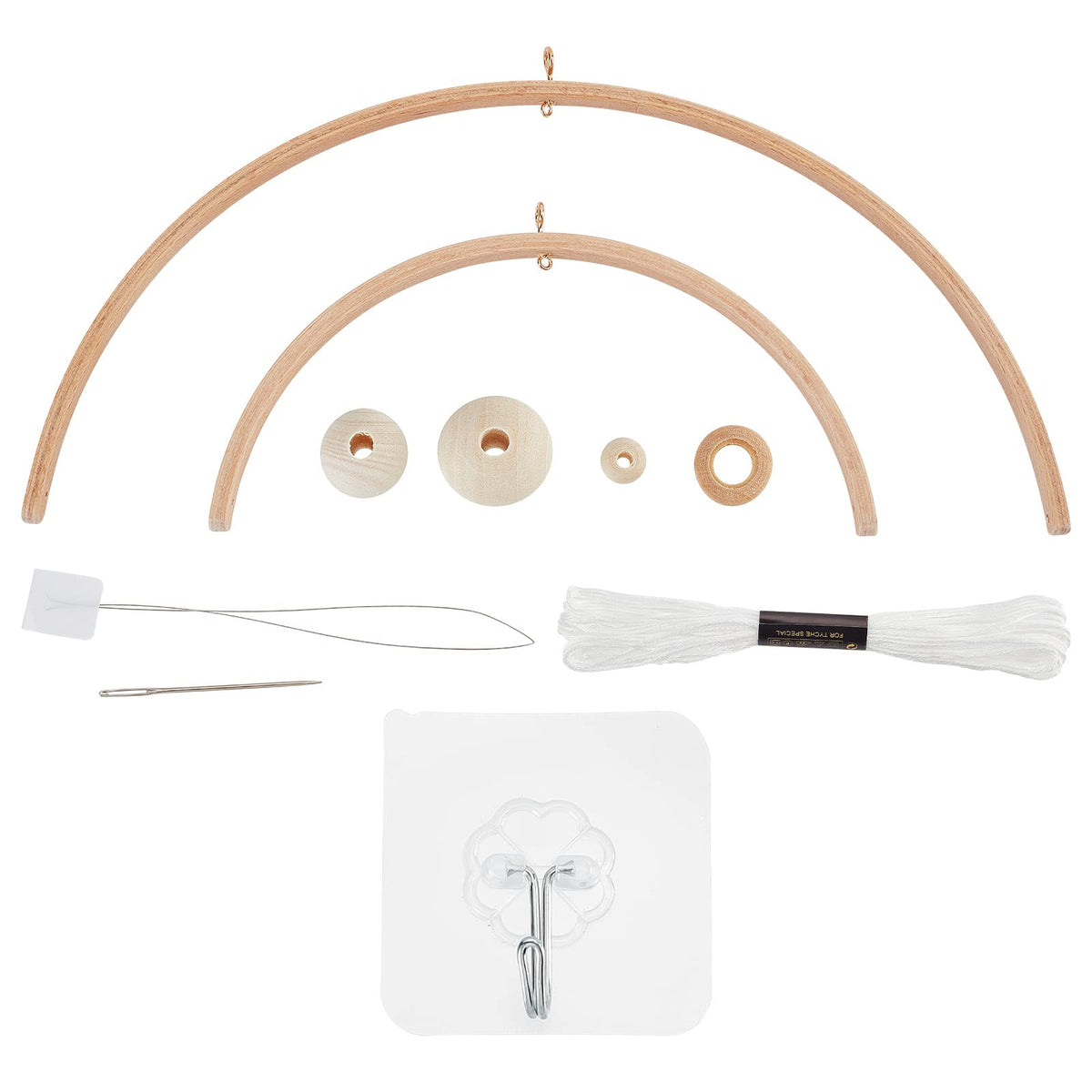 Beinkmake nursery wooden round frame ready for DIY crib mobile display