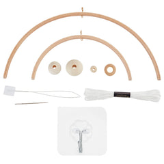Beinkmake nursery wooden round frame ready for DIY crib mobile display